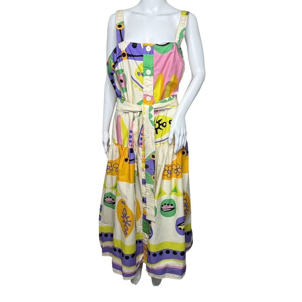 Colorblock Floral Print Sleeveless Maxi Dress - Yellow Multi